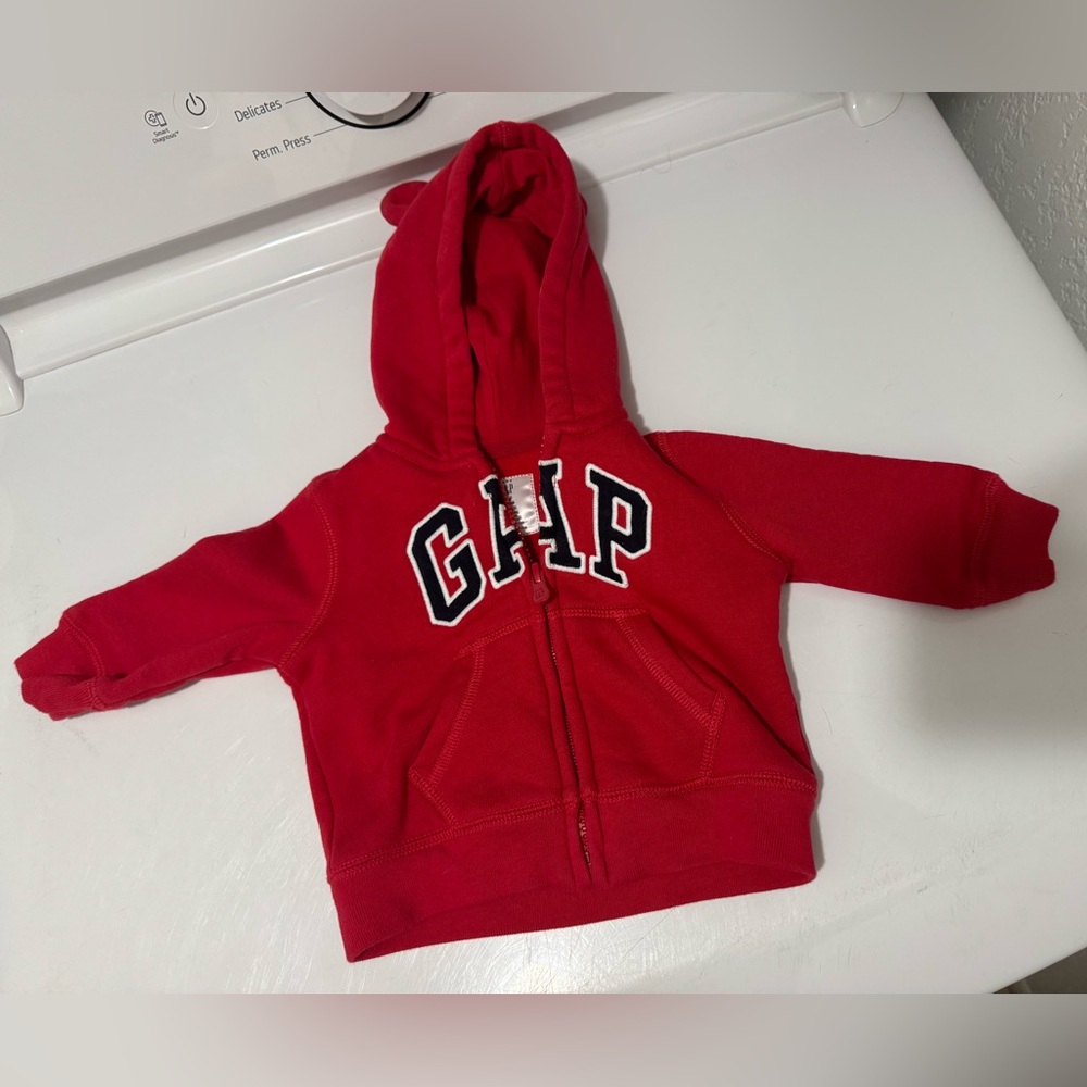 Baby GAP Red Zip-Up Hoodie Sweatshirt